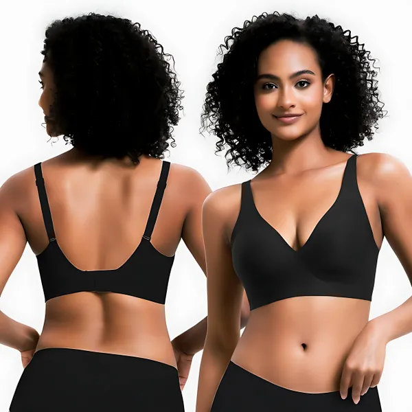 VRCÔMFY Vivid Bloom V-Neck Wireless Bra - Comfort & Lift for Women (VB)